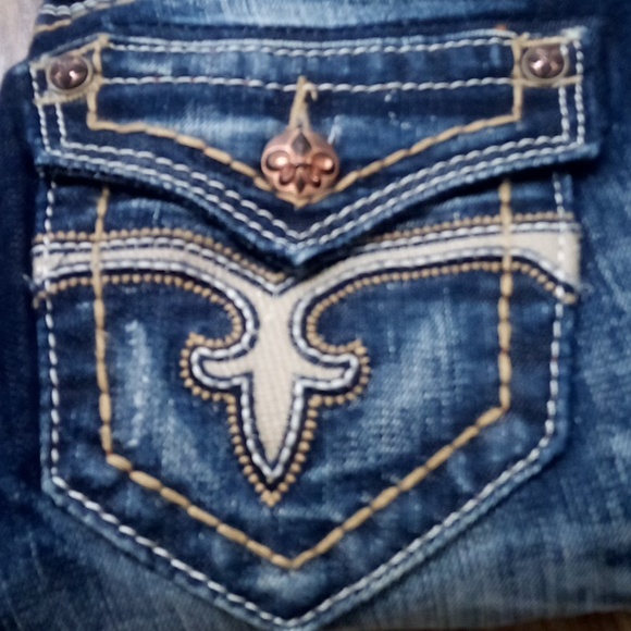 Rock Revival Women's Jeans 26 Straight Leah Embellished Embroidered NWOT - Picture 5 of 12